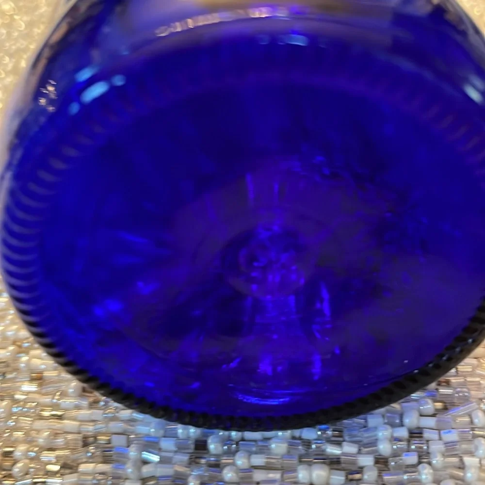 Vintage Ferolito Vultaggio & Sons Cobalt Blue Glass Bottle 20 Ounces 9" Tall - Picture 6 of 6